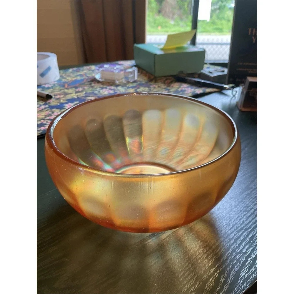 VTG‎ Imperial Glass CHESTERFIELD Line 600 Carnival Marigold Rose/Nut Bowl